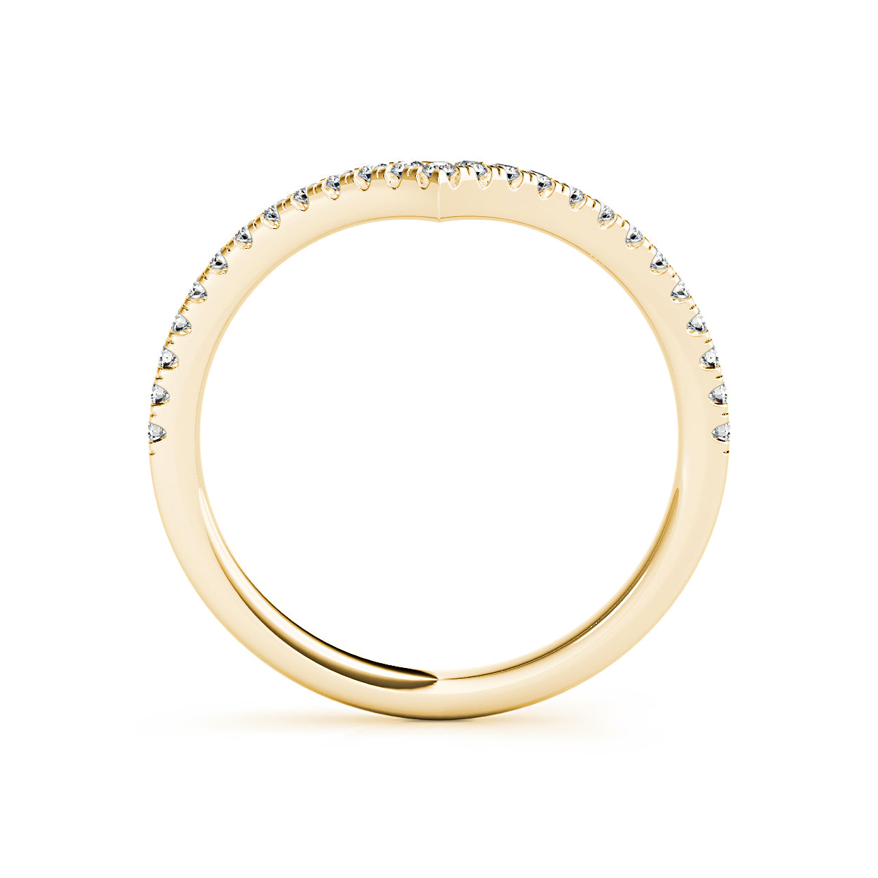 Round Diamond V Shape Curved Band-VIRABYANI